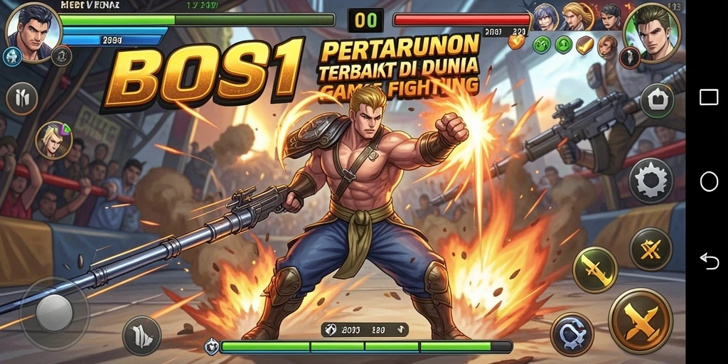 Gameplay seru dengan pertarungan aksi intens dalam BOS01.