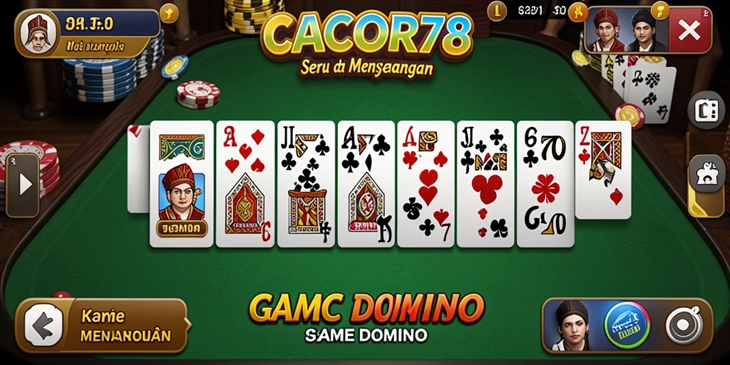Screenshot utama menampilkan gameplay seru permainan Domino.