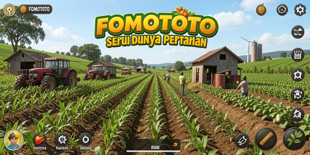 Tampilan gameplay FOMOTOTO menampilkan petualangan seru dalam bertani.