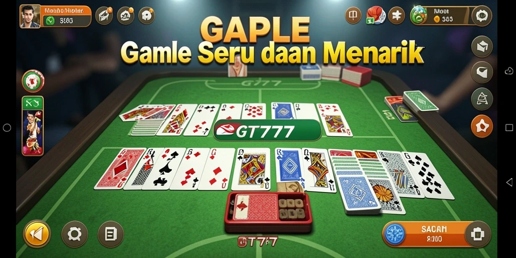 Tampilan gameplay GT777 yang menarik saat bermain Gaple.