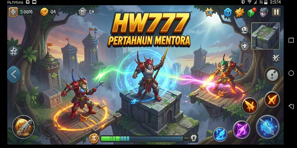 Tampilan gameplay yang seru dan menantang dalam HW777.