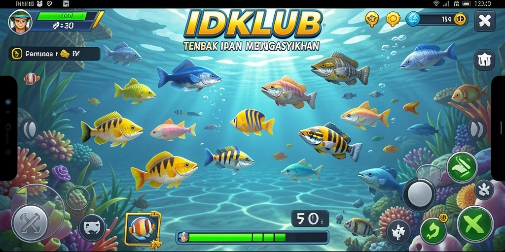 Tampilan gameplay menarik dari permainan Tembak Ikan IDKLUB.