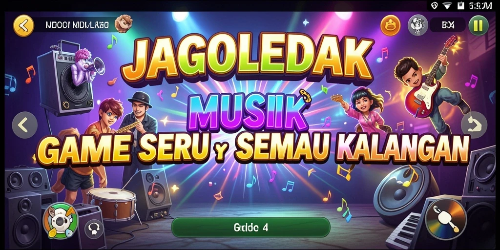 Tangkapan layar dari gameplay JAGOLEDAK yang menampilkan aksi seru dalam permainan musik.