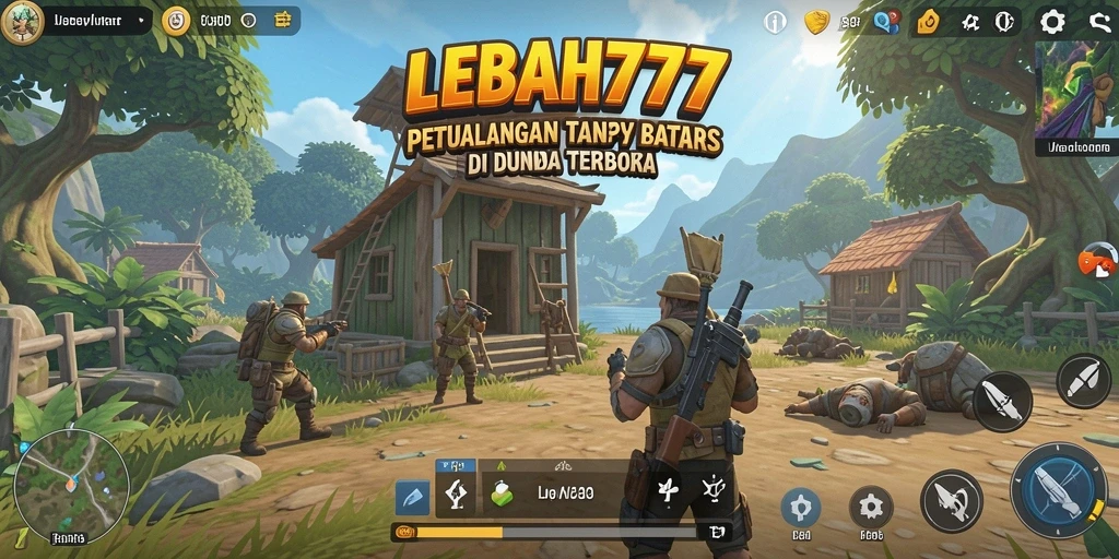 Tangkapan layar gameplay LEBAH777 yang menampilkan eksplorasi dunia terbuka.