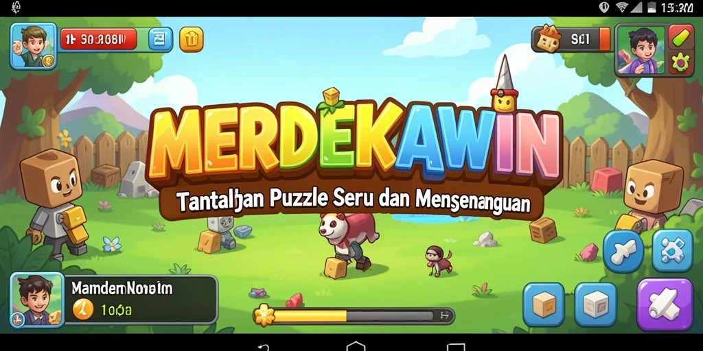 Tampilan gameplay <strong>MERDEKAWIN</strong> saat menyelesaikan teka-teki yang menarik.