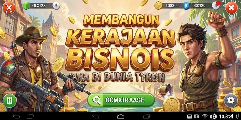 Screenshot utama OLX128 menampilkan gameplay Tycoon yang menarik dan interaktif.