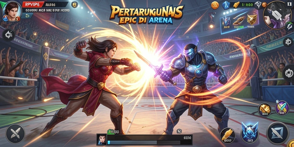 Tampilan mendebarkan aksi pertarungan di RPVIP6 yang epik.