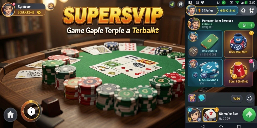 Screenshot gameplay SUPERSVIP menunjukkan pemain dalam aksi bermain Gaple.